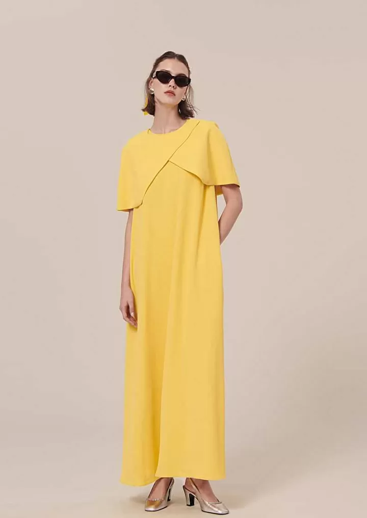 Cape En Crepe Jaune Valentina^TARA JARMON Cheap