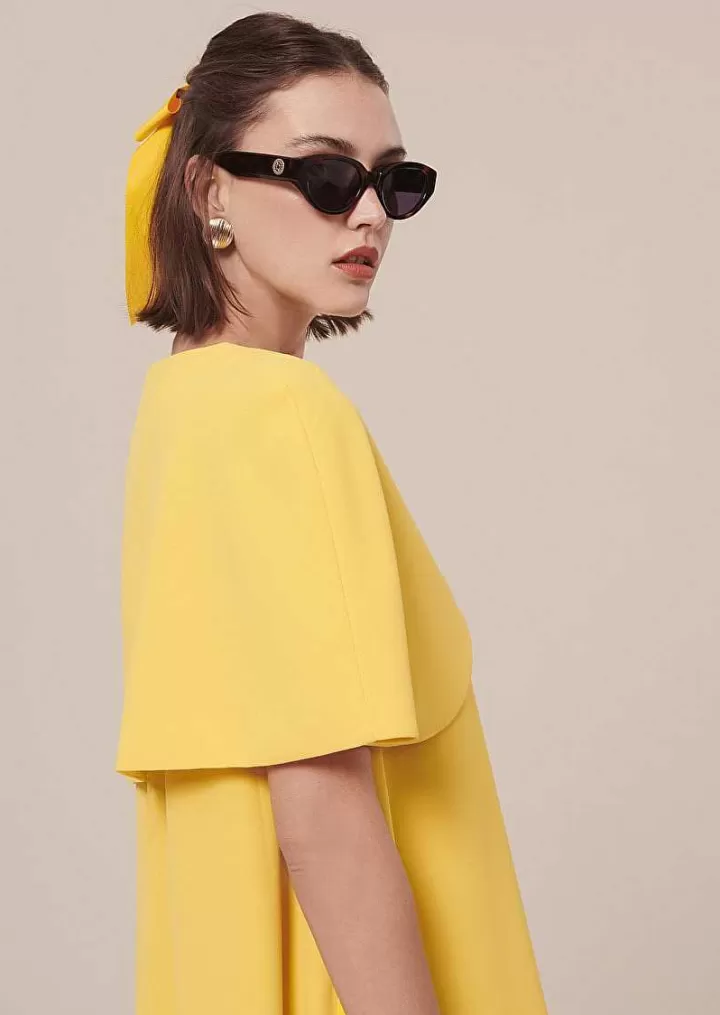 Cape En Crepe Jaune Valentina^TARA JARMON Cheap