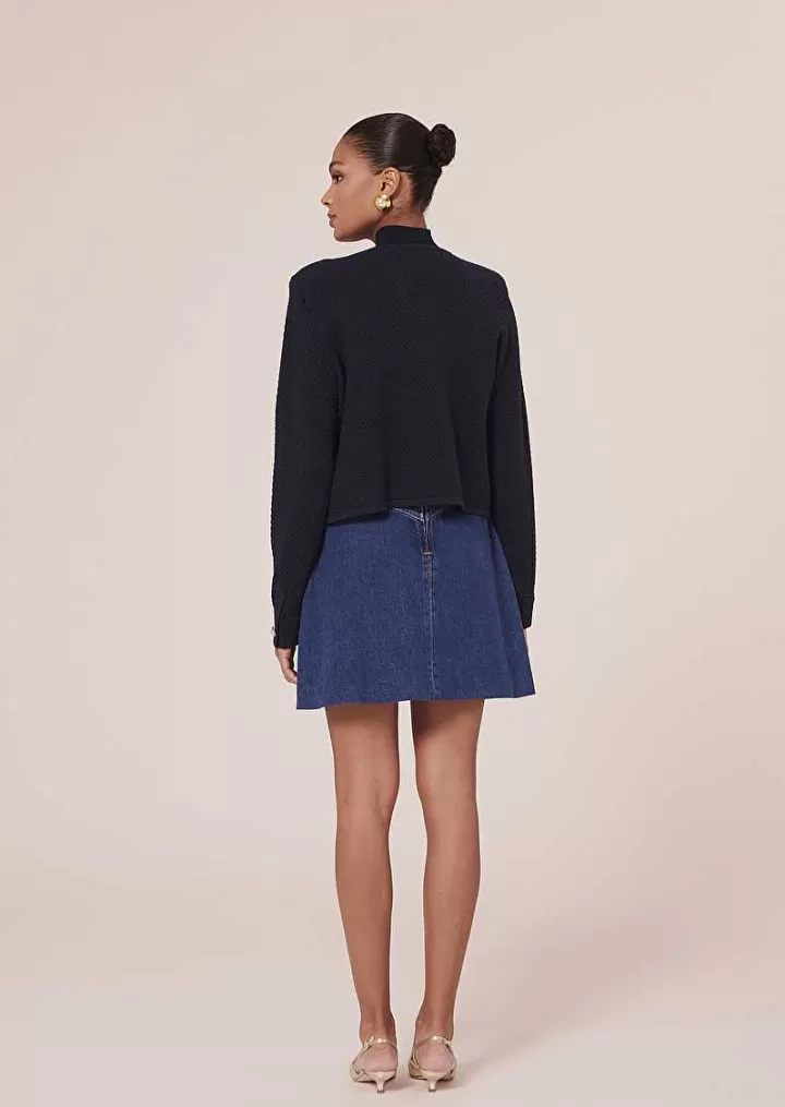 Cardigan En Cupro Bleu Nuit Guest^TARA JARMON Store