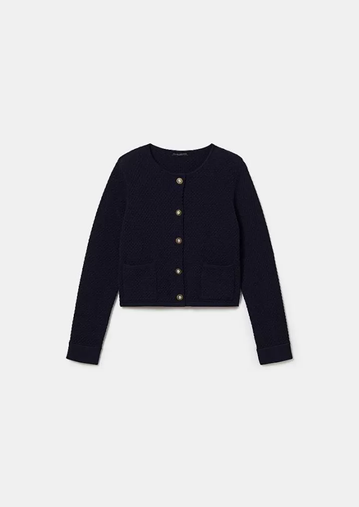 Cardigan En Cupro Bleu Nuit Guest^TARA JARMON Store