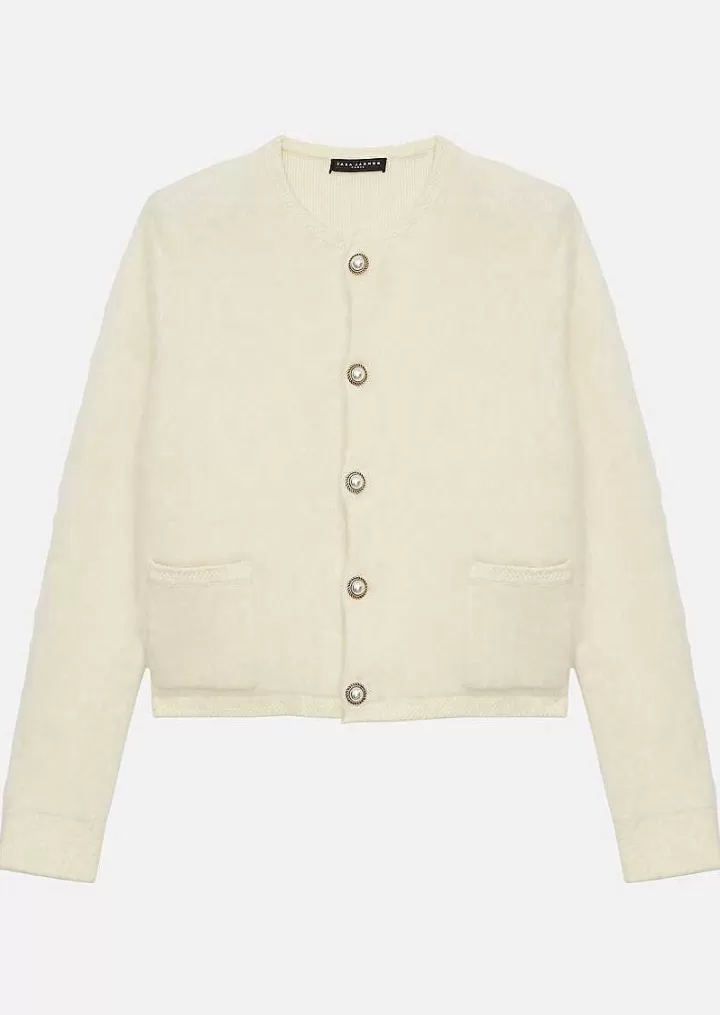 Cardigan En Maille De Mohair Et De Laine Ecru Guest^TARA JARMON New