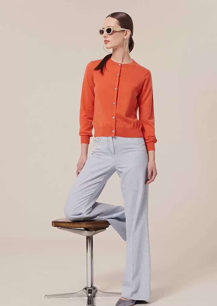 Cardigan Gaelle Corail En Laine Et Coton^TARA JARMON Hot