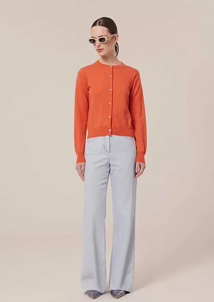 Cardigan Gaelle Corail En Laine Et Coton^TARA JARMON Hot