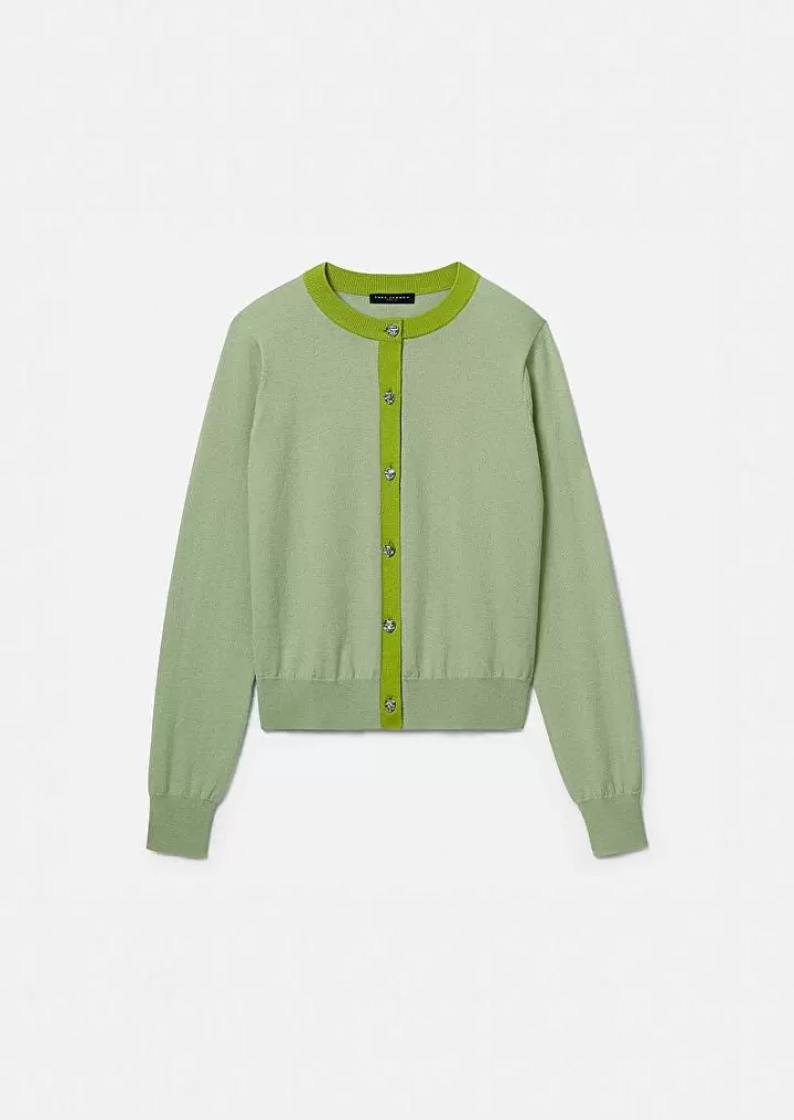 Cardigan Gaelle En Coton Et Laine Vert^TARA JARMON Store