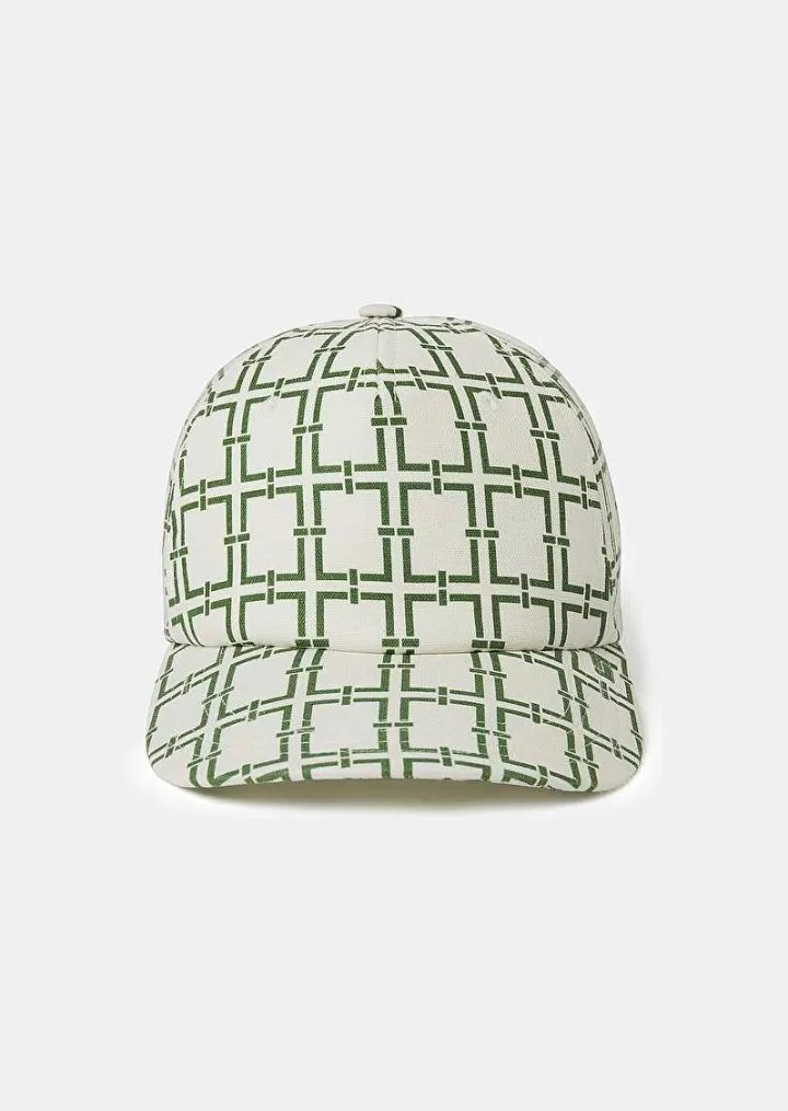 Carole Ecru Avec Chapeau Design Graphique Vert^TARA JARMON Cheap