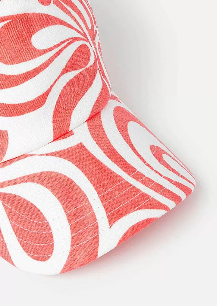Casquette Carole Ecru Avec Corail Design Graphique^TARA JARMON Online