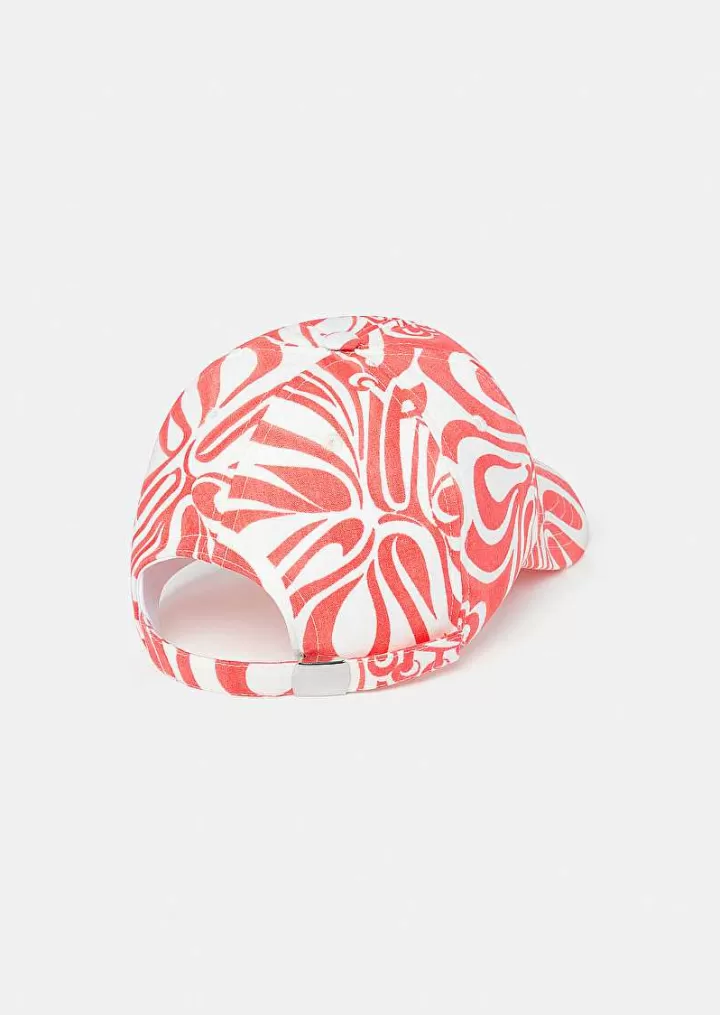 Casquette Carole Ecru Avec Corail Design Graphique^TARA JARMON Online