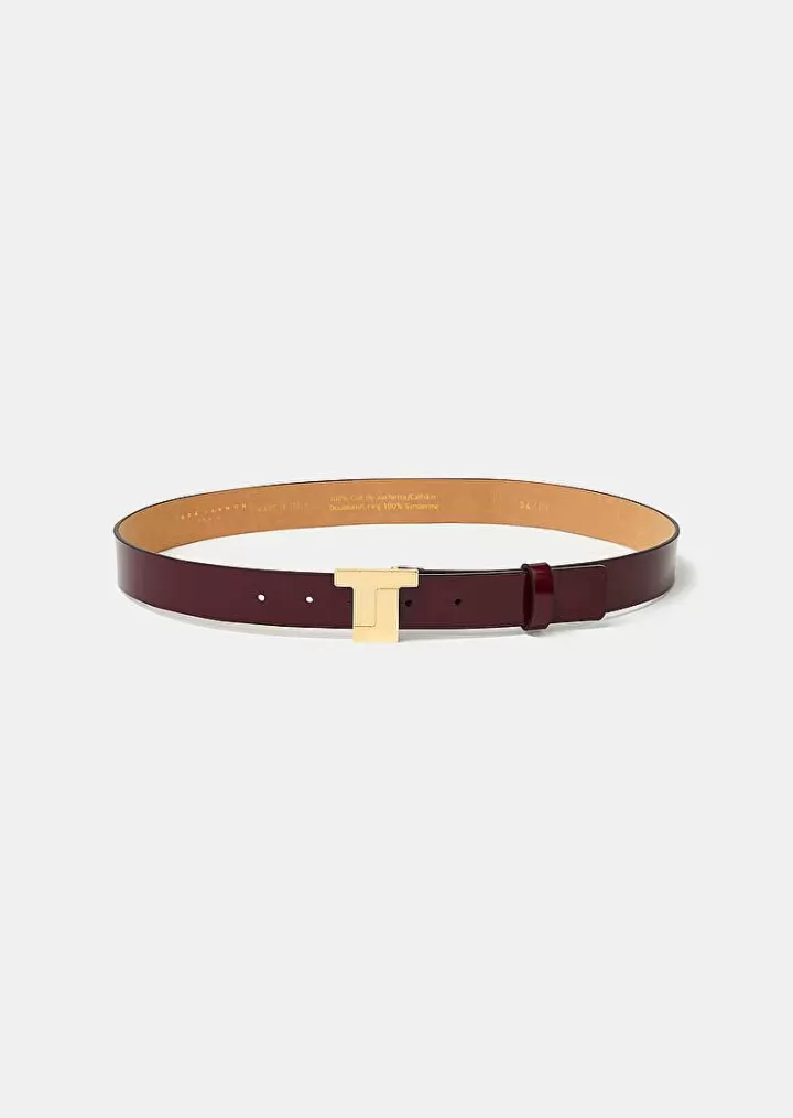 Ceinture 8 Bis En Cuir Bordeaux^TARA JARMON Cheap