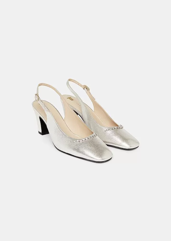 Chaussures En Cuir Argentees Katrina^TARA JARMON New