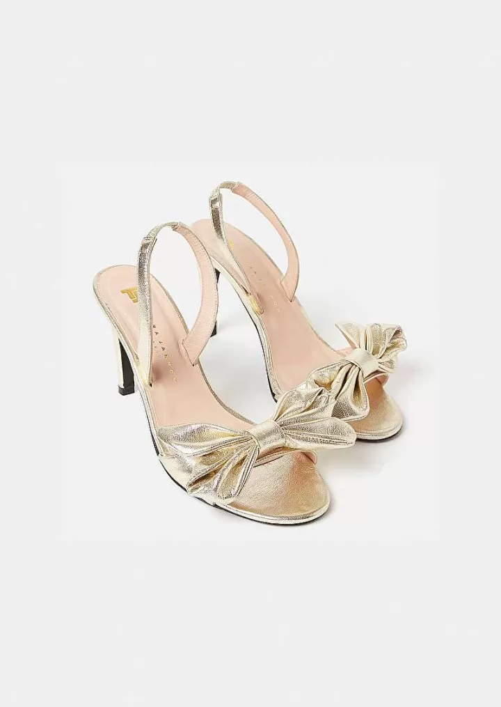 Escarpins En Cuir Metallise Dore Kerry^TARA JARMON New