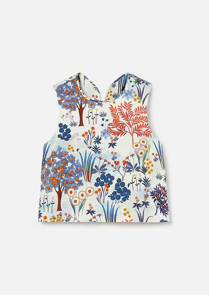 Haut En Lin Et Coton A Imprime Floral Bleu Teresa^TARA JARMON Fashion