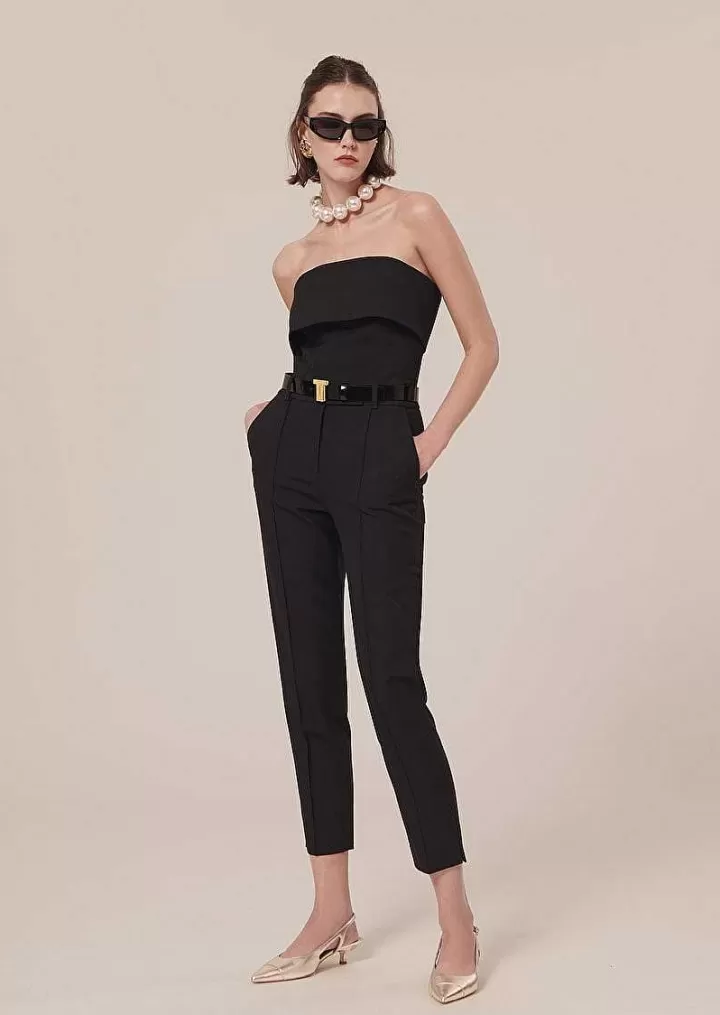 Pantalon En Laine Froide Noir Pascal^TARA JARMON Store