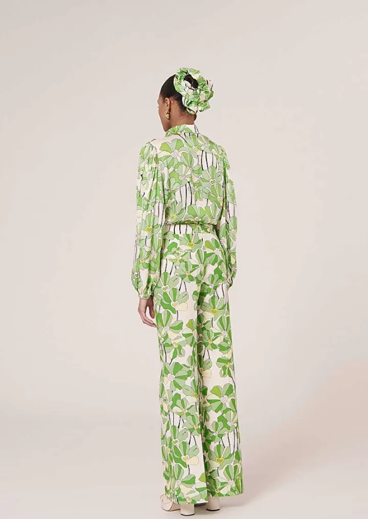 Pantalon Imprime Floral Vert Primavera^TARA JARMON New