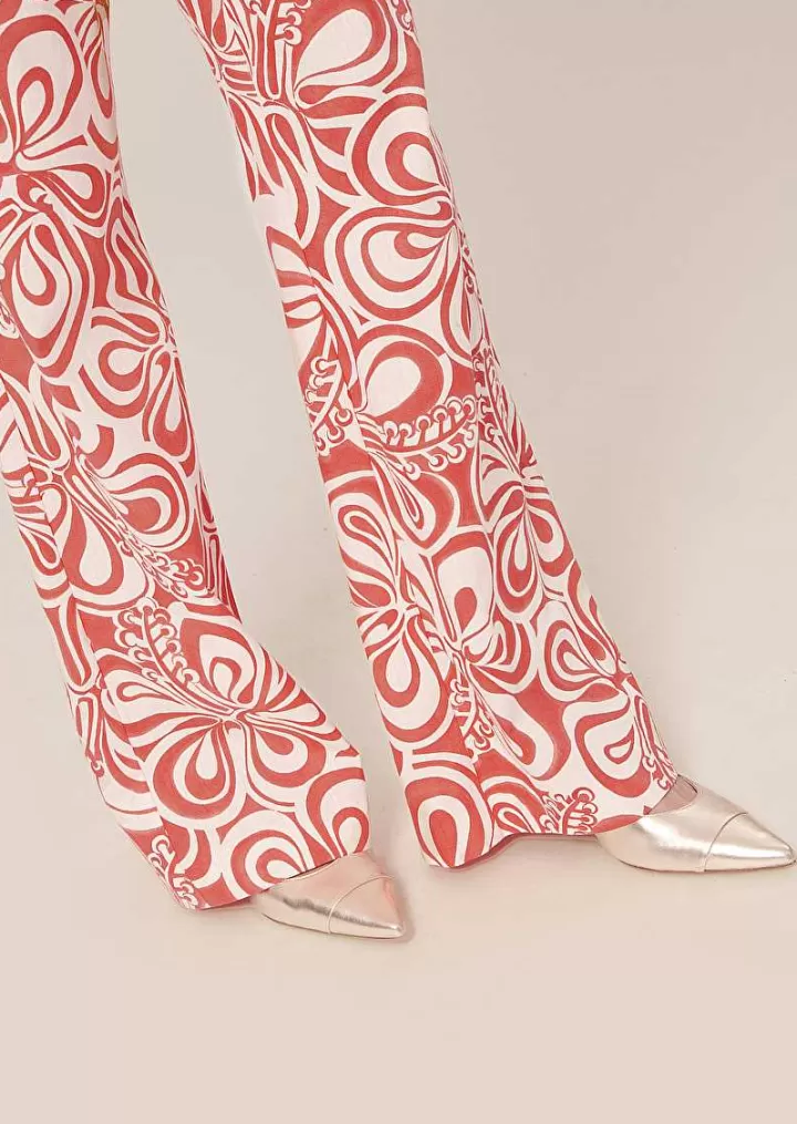Pantalon Prosper Ecru Avec Motif Graphique Corail^TARA JARMON Flash Sale