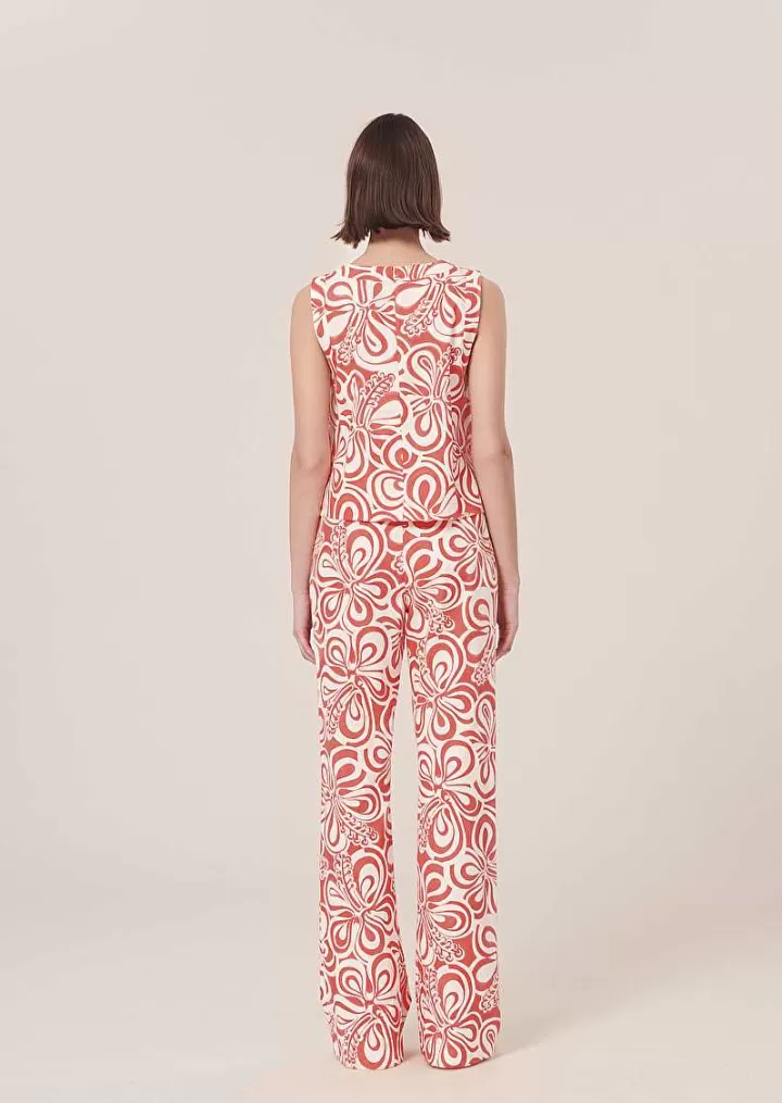 Pantalon Prosper Ecru Avec Motif Graphique Corail^TARA JARMON Flash Sale