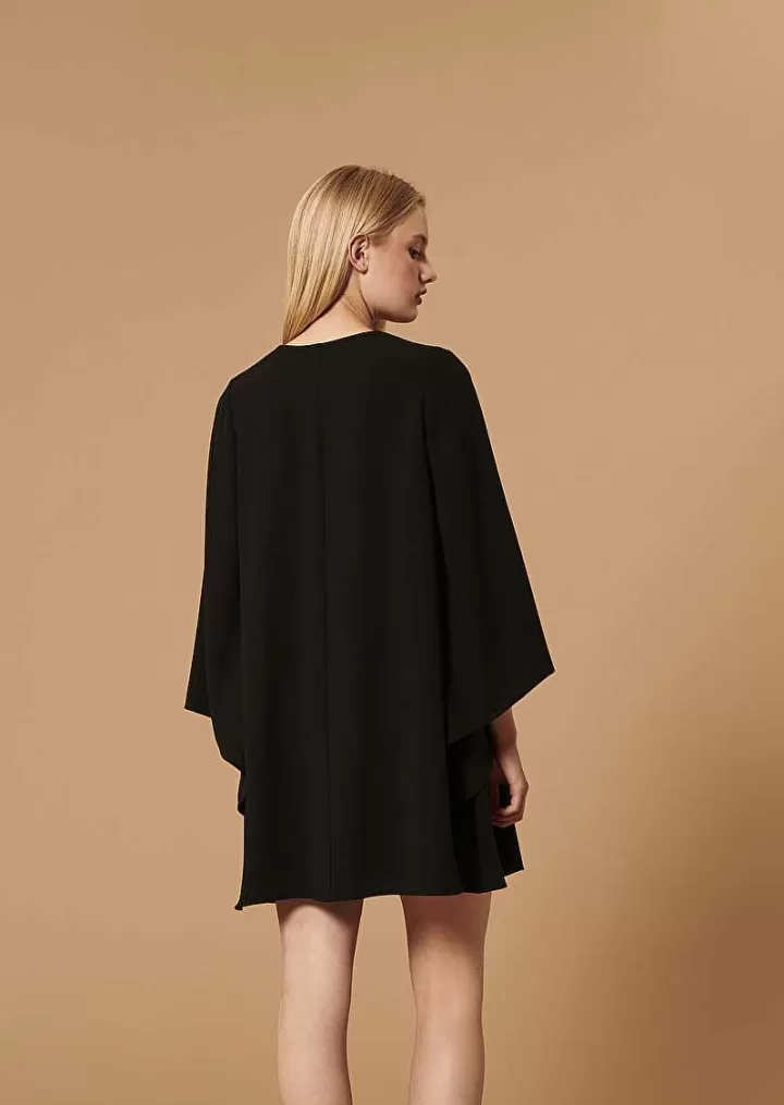 Robe Raonie Noire En Crepe^TARA JARMON Discount