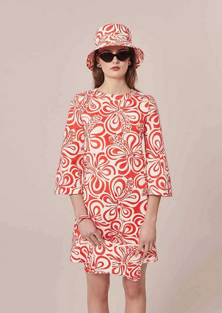 Robe Rivanna En Coton A Motif Graphique Ecru Et Corail^TARA JARMON Cheap