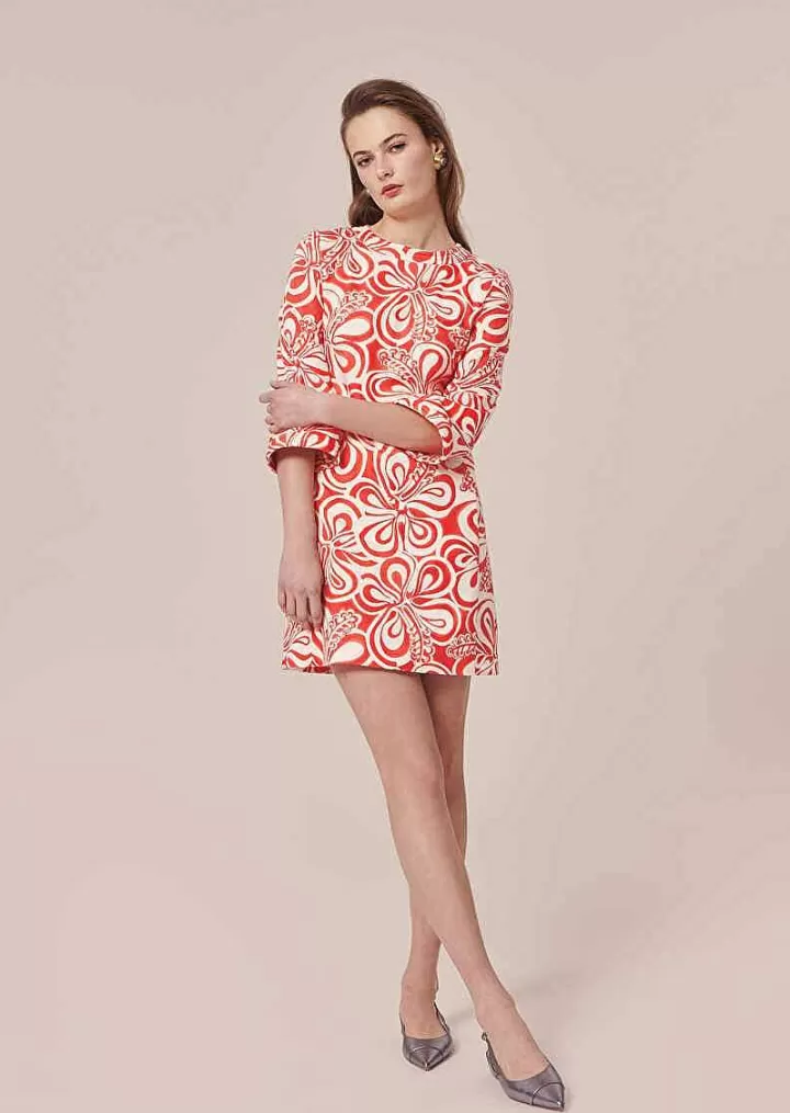 Robe Rivanna En Coton A Motif Graphique Ecru Et Corail^TARA JARMON Cheap