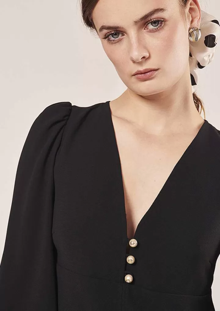 Robe Rolis En Crepe Noire^TARA JARMON Discount