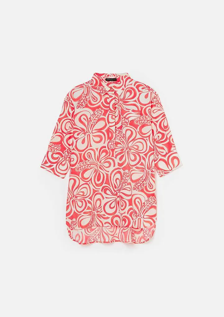Tallulah - Haut Ecru A Motif Graphique Corail^TARA JARMON Flash Sale